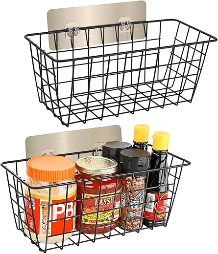 Ptinyiv Hanging Wall Wire Storage Baskets