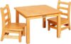 ECR4Kids Hardwood Table With Chairs, Honey