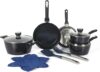 Oster Hawke 14-Piece Cookware Set, Black/Blue