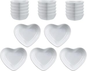 SOCOSY Heart-shaped Ceramic Sauce Dish Set