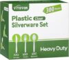 VITEVER Heavy Duty Clear Plastic Silverware Set