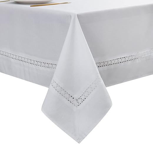 EHouseHome Heavy Duty Fabric Tablecloth With Lace