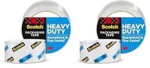 Scotch Heavy Duty Packing Tape, Clear, 2-Pack