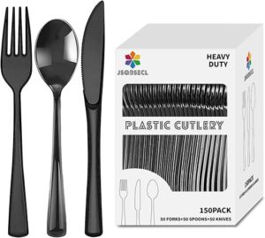 JSQBSECL Heavy Duty Plastic Silverware Set