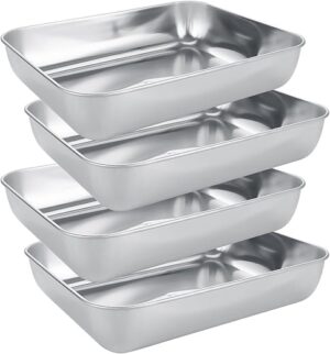 AKOLAFE Heavy Duty Stainless Steel Baking Sheets