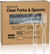 MOACOCK Heavy Weight Disposable Plastic Silverware Set