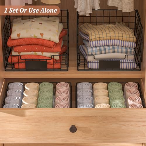 Hencawima 4 Pack Stackable Closet Storage Shelves - Image 3