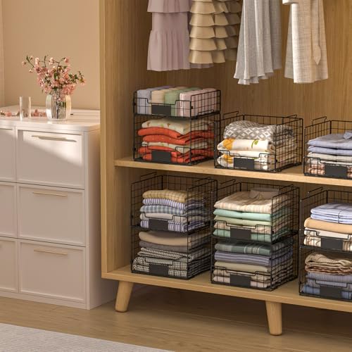 Hencawima 4 Pack Stackable Closet Storage Shelves - Image 4