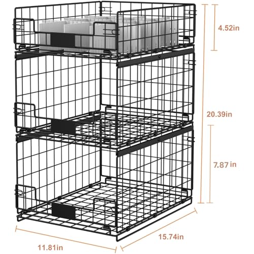 Hencawima Sliding Closet Organizers And Storage Baskets - Image 3