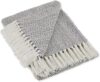 DII Herringbone Striped Cotton Throw Blanket, Gray