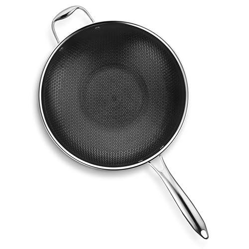 HexClad Hybrid Nonstick 12-Inch Wok, Stay-Cool Handle - Image 2