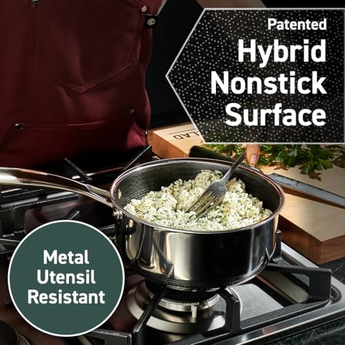 HexClad Hybrid Nonstick 2-Quart Saucepan With Lid - Image 4
