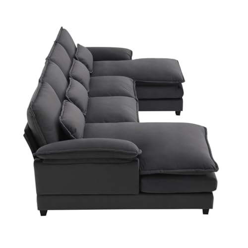 HFRUUWSEHJJKK U-Shaped Sectional Sofa With Pillows - Image 4