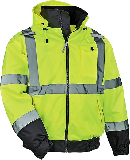 Ergodyne Hi-Vis Winter Bomber Jacket, Lime