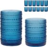 HomeVogue Hobnail Drinking Glasses Set, 12oz & 15oz