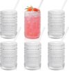 KMIGRUAN Hobnail Drinking Glasses Set, 15oz Vintage