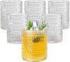 Amyoole Hobnail Drinking Glasses Set, Clear Vintage
