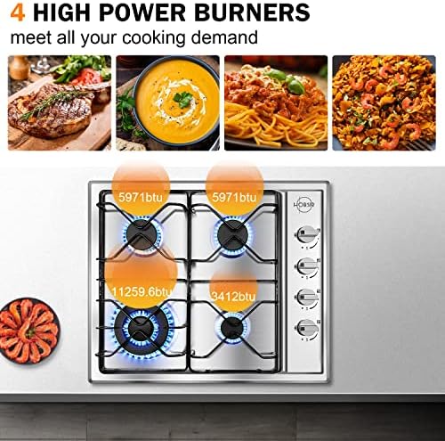 Hobsir hob 4 Burner Stainless Steel Gas Cooktop - Image 4