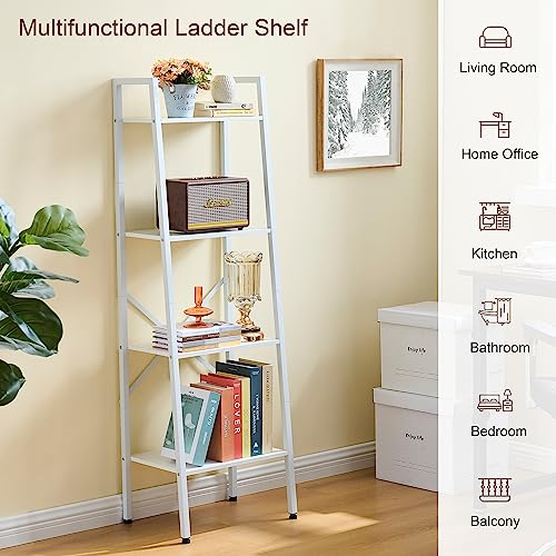 Hoctieon 4-Tier Industrial Ladder Bookshelf, Metal Frame - Image 4