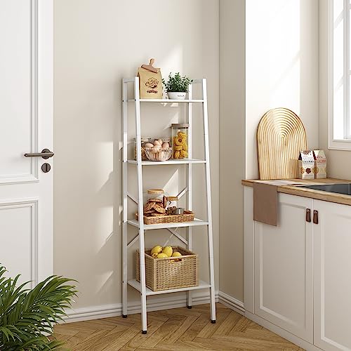 Hoctieon 4-Tier Industrial Ladder Bookshelf, Metal Frame - Image 5