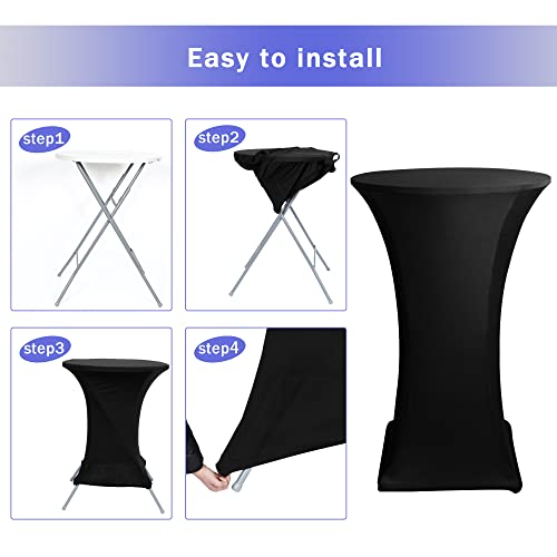 HolidayIdeas Cocktail Table Covers, 2 Pack - Black - Image 5