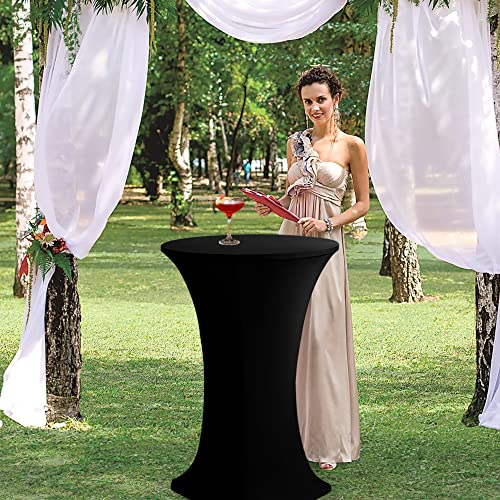 HolidayIdeas Cocktail Table Covers, 2 Pack - Black - Image 2