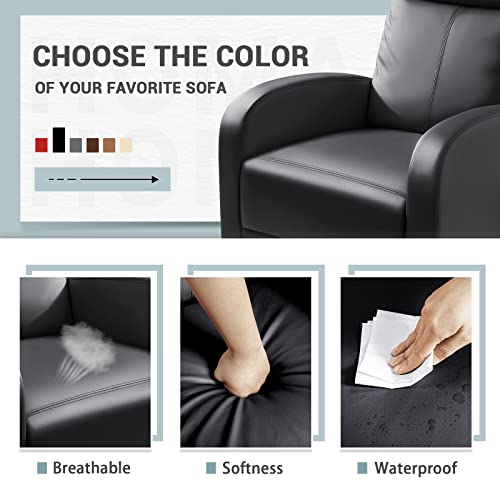 Homall Recliner Sofa PU Leather Chair (Black) - Image 5