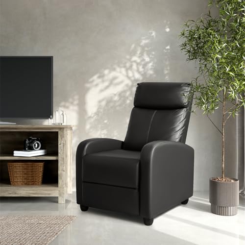 Homall Recliner Sofa PU Leather Chair (Black) - Image 2