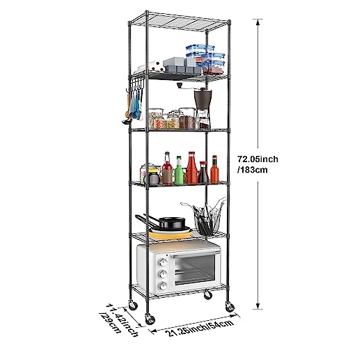 Homdox 6-Tier Storage Shelf With Wheels - Image 2