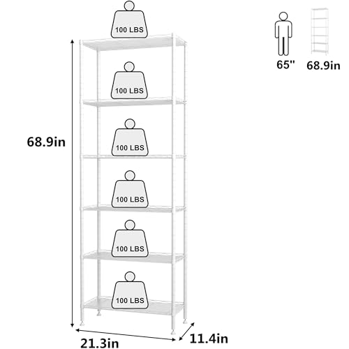 HOMEFORT Adjustable Metal Wire Shelf With Liners - Image 3