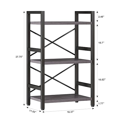 Homeiju 3 Tier Rustic Etagere Book Shelf - Image 3