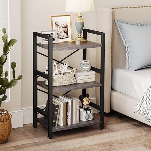 Homeiju 3 Tier Rustic Etagere Book Shelf - Image 5