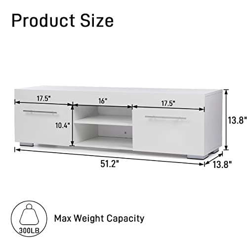 HOMMPA LED TV Stand with High Gloss Drawers - Image 2
