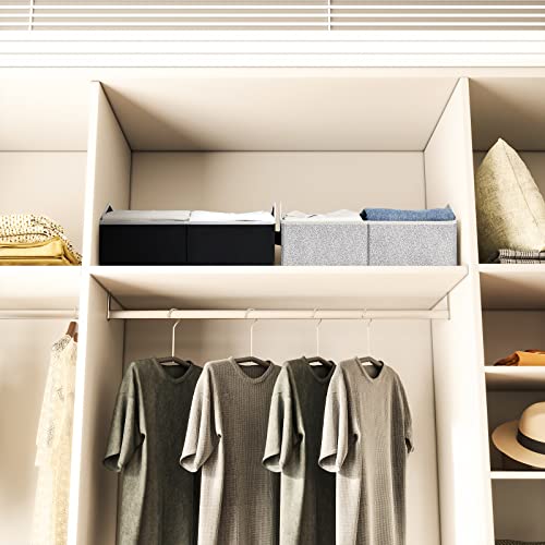 Homsorout Large Fabric Closet Organizer Bins, Light Grey - Image 3