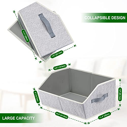 Homsorout Large Fabric Closet Organizer Bins, Light Grey - Image 5