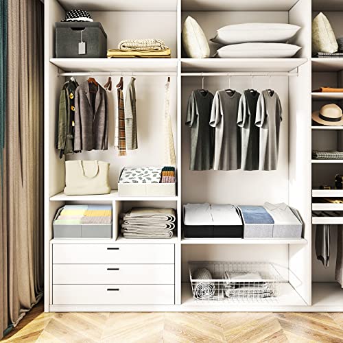 Homsorout Large Fabric Closet Organizer Bins, Light Grey - Image 2