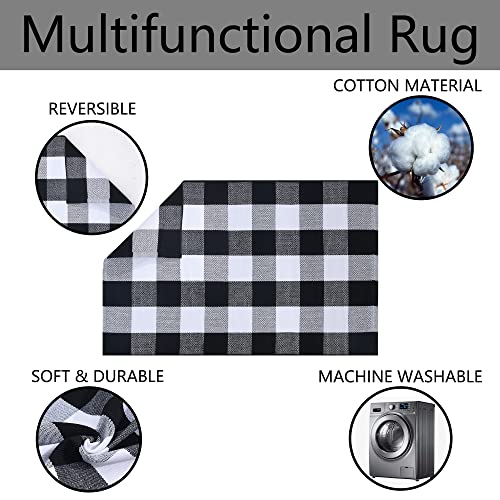 Homydecor Coco Coir Welcome Mat + Buffalo Plaid Rug Combo - Image 4
