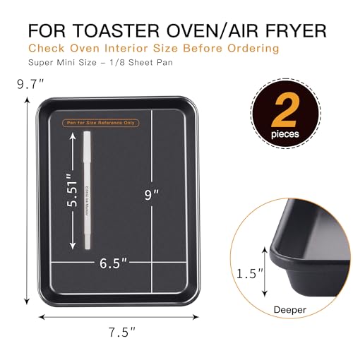 HONGBAKE Toaster Oven Pans Nonstick Cookie Sheets - Image 3