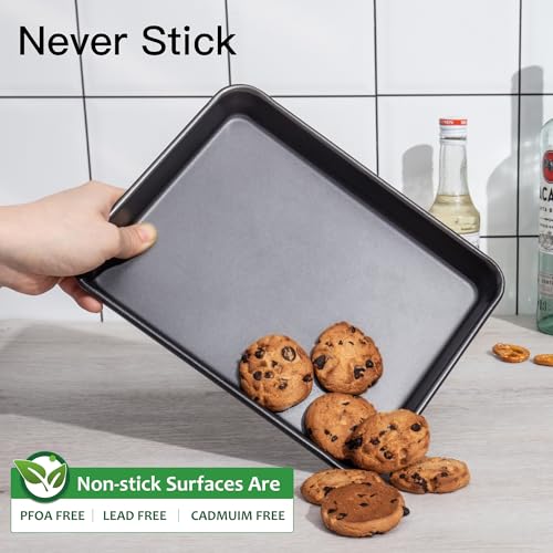 HONGBAKE Toaster Oven Pans Nonstick Cookie Sheets - Image 5