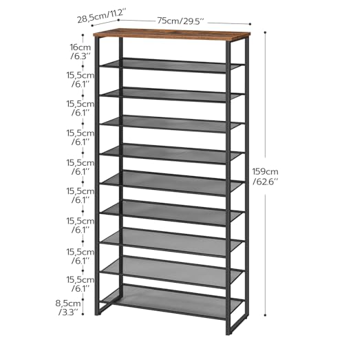 HOOBRO 10-Tier Shoe Rack, Large Capacity Organizer - Image 3