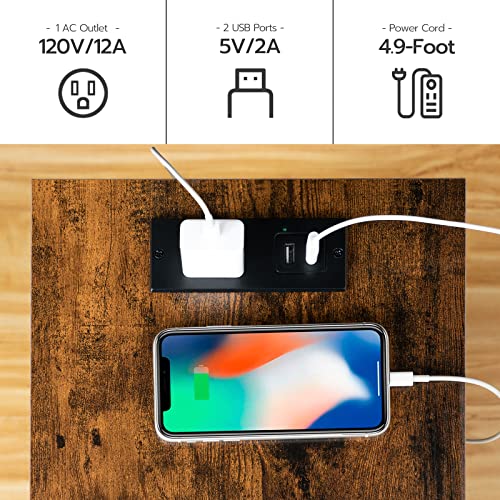 HOOBRO Side/End Table With Charging Station, Set Of 2 - Image 5