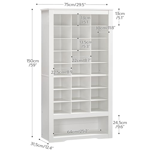 HOOBRO Tall Shoe Cabinet With 24 Cubbies WT24SC01 - Image 3