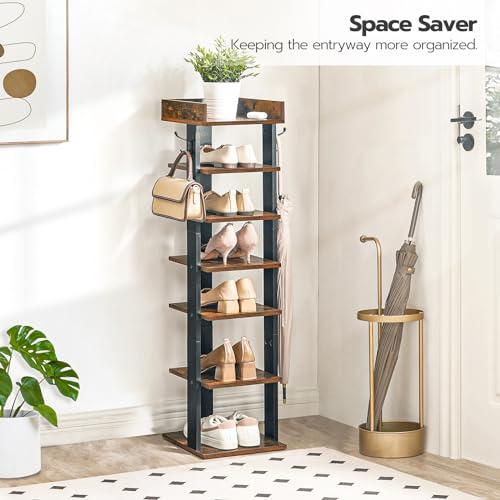 HOOBRO Vertical Shoe Rack, 7 Tier Wooden Organizer - Image 3