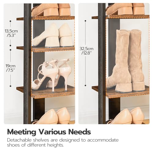 HOOBRO Vertical Shoe Rack, 7 Tier Wooden Organizer - Image 2