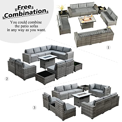 HOOOWOOO Outdoor Patio Sofa Set With Fire Pit - Image 4