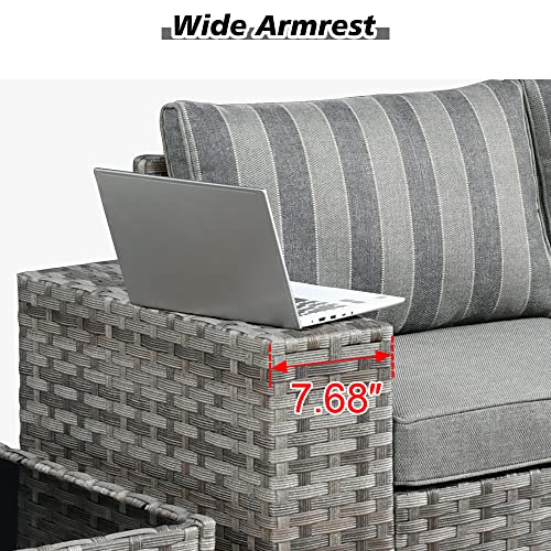 HOOOWOOO Outdoor Patio Sofa Set With Fire Pit - Image 2