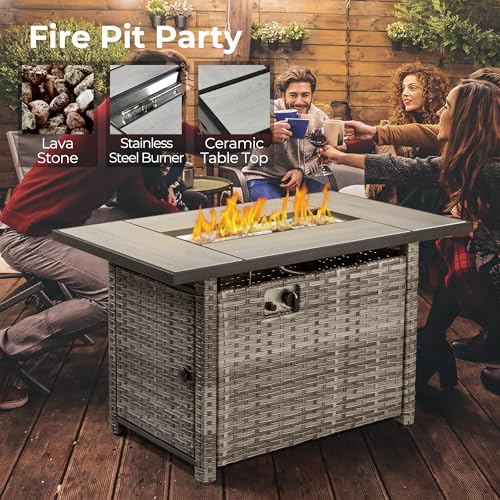 HOOOWOOO Patio Sectional Sofa Set With Fire Pit - Image 2