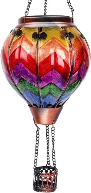 OUISJYER Hot Air Balloon Solar Lantern Decorative Outdoor Lights