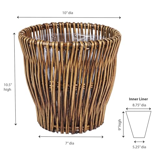 Household Essentials Reed Willow Waste Basket With Liner - Image 3