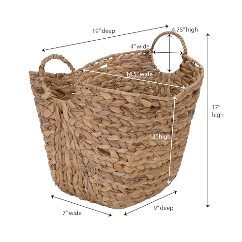 Household Essentials Tall Water Hyacinth Wicker Basket ML-4002 - Image 3